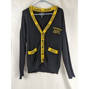 Airwalk x Forever 21 Sweater Mens M Cardigan Black & Yellow Skateboard Wear
